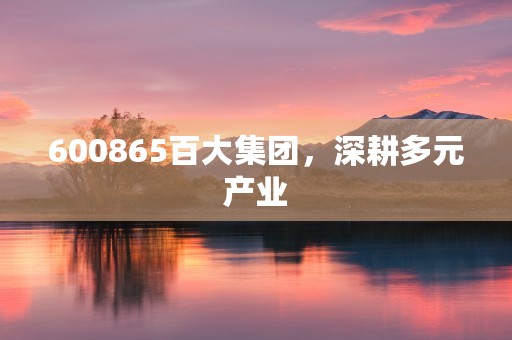 600865百大集团，深耕多元产业