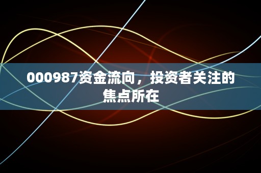 000987资金流向，投资者关注的焦点所在