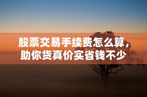 股票交易手续费怎么算，助你货真价实省钱不少