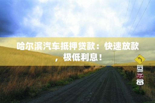 哈尔滨汽车抵押贷款：快速放款，极低利息！