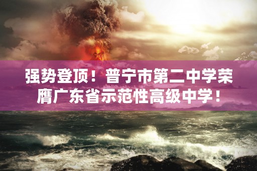 强势登顶！普宁市第二中学荣膺广东省示范性高级中学！