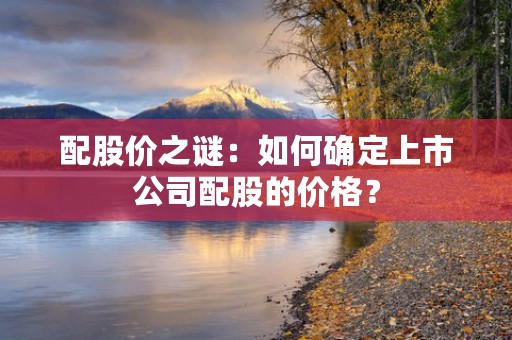 配股价之谜：如何确定上市公司配股的价格？