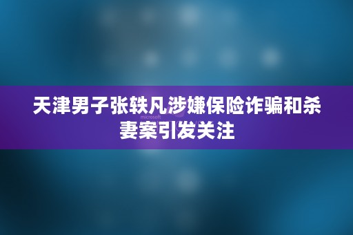 天津男子张轶凡涉嫌保险诈骗和杀妻案引发关注