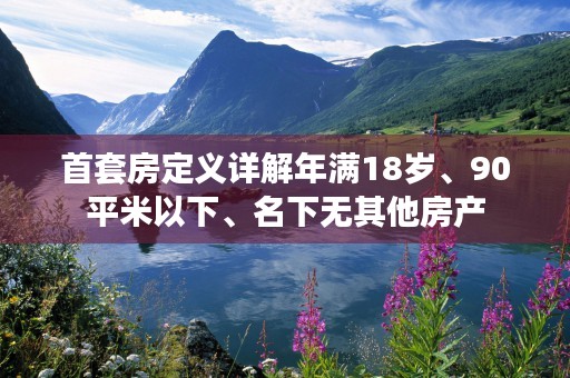 首套房定义详解年满18岁、90平米以下、名下无其他房产