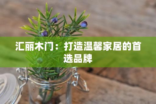 汇丽木门：打造温馨家居的首选品牌