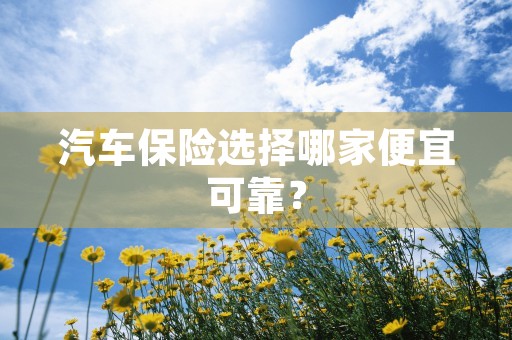 汽车保险选择哪家便宜可靠？