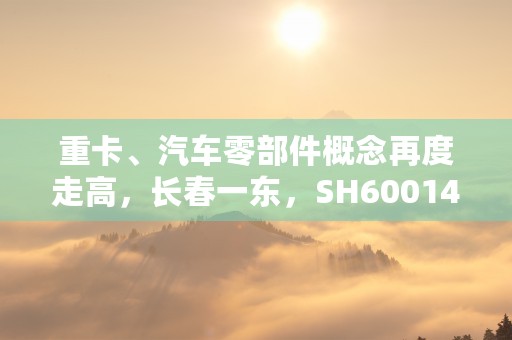 重卡、汽车零部件概念再度走高，长春一东，SH600148回暖！