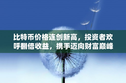 比特币价格连创新高，投资者欢呼翻倍收益，携手迈向财富巅峰！