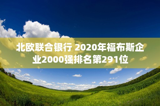 北欧联合银行 2020年福布斯企业2000强排名第291位