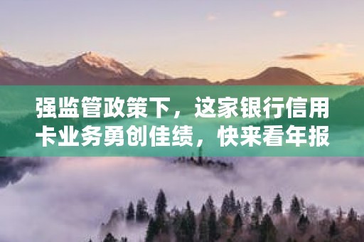 强监管政策下，这家银行信用卡业务勇创佳绩，快来看年报吧！