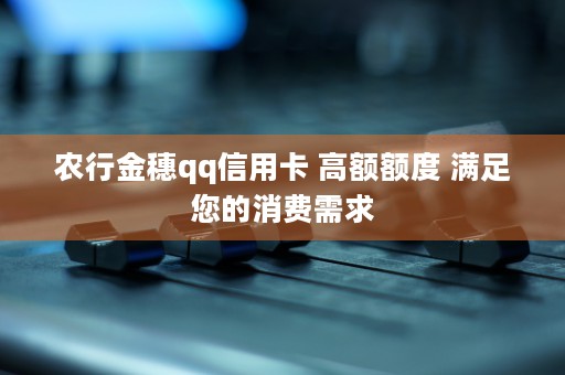 农行金穗qq信用卡 高额额度 满足您的消费需求