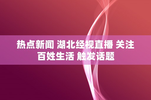 热点新闻 湖北经视直播 关注百姓生活 触发话题