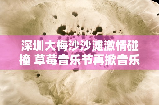 深圳大梅沙沙滩激情碰撞 草莓音乐节再掀音乐狂潮