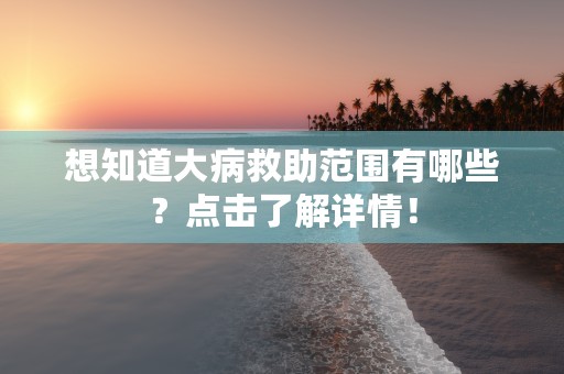 想知道大病救助范围有哪些？点击了解详情！