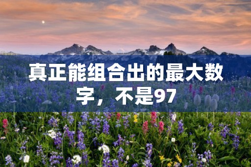 真正能组合出的最大数字，不是97