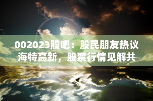 002023股吧：股民朋友热议海特高新，股票行情见解共享