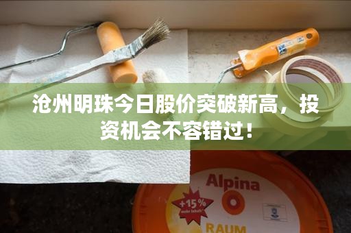 沧州明珠今日股价突破新高，投资机会不容错过！