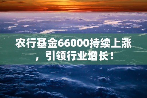 农行基金66000持续上涨，引领行业增长！