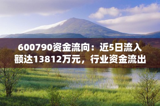 600790资金流向：近5日流入额达13812万元，行业资金流出请谨慎关注