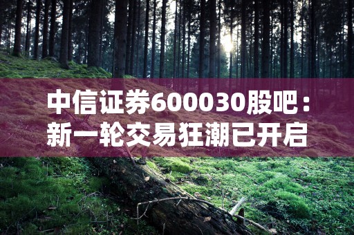 中信证券600030股吧：新一轮交易狂潮已开启，投资者热烈讨论中思绪飞扬