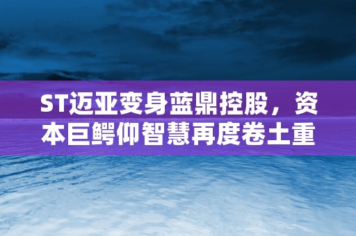 ST迈亚变身蓝鼎控股，资本巨鳄仰智慧再度卷土重来！