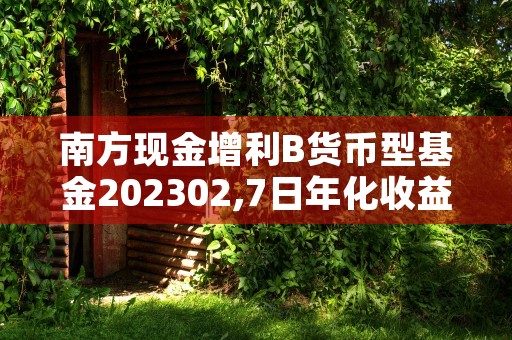 南方现金增利B货币型基金202302,7日年化收益稳定增长