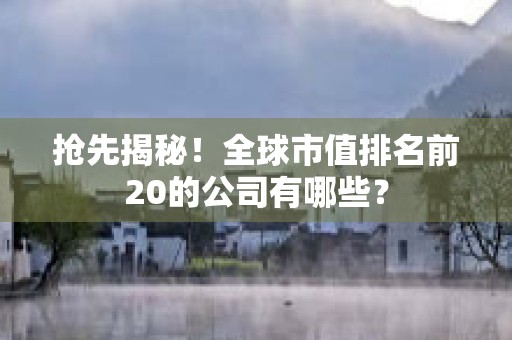 抢先揭秘！全球市值排名前20的公司有哪些？