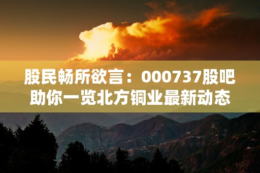 股民畅所欲言：000737股吧助你一览北方铜业最新动态！