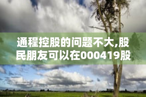 通程控股的问题不大,股民朋友可以在000419股吧畅所欲言