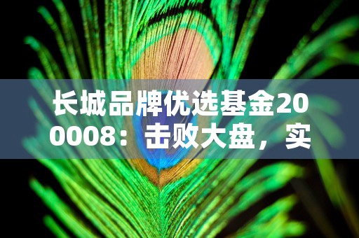 长城品牌优选基金200008：击败大盘，实现财富增长！