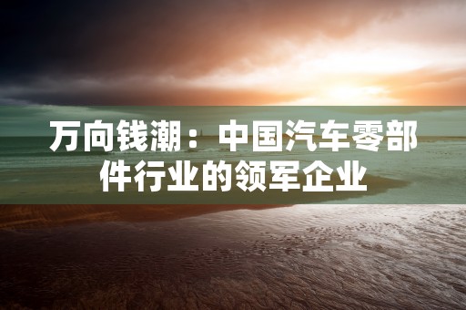 万向钱潮：中国汽车零部件行业的领军企业