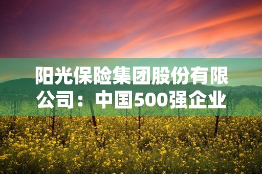 阳光保险集团股份有限公司：中国500强企业中国服务业100强