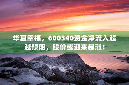 华夏幸福，600340资金净流入超越预期，股价或迎来暴涨！