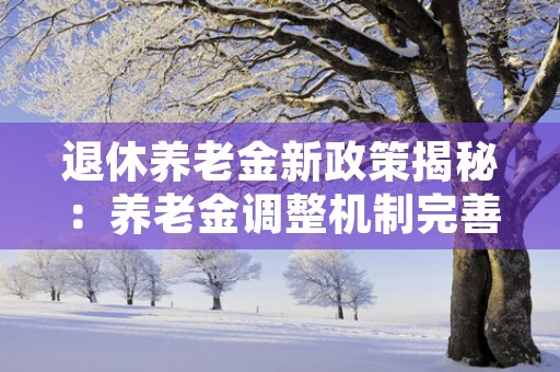 退休养老金新政策揭秘：养老金调整机制完善，让退休人员得到更好保障！