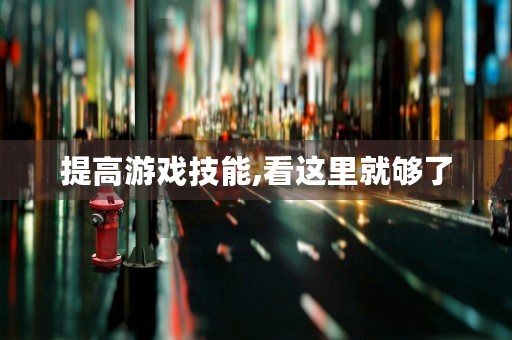 提高游戏技能,看这里就够了