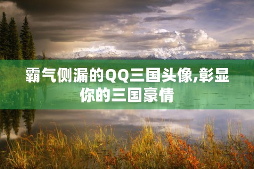 霸气侧漏的QQ三国头像,彰显你的三国豪情