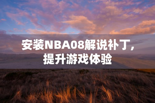 安装NBA08解说补丁,提升游戏体验