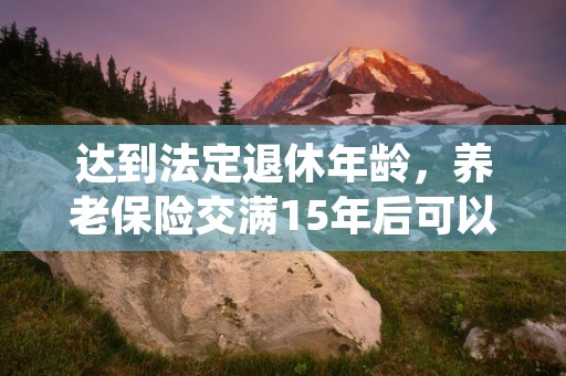 达到法定退休年龄，养老保险交满15年后可以停交吗？