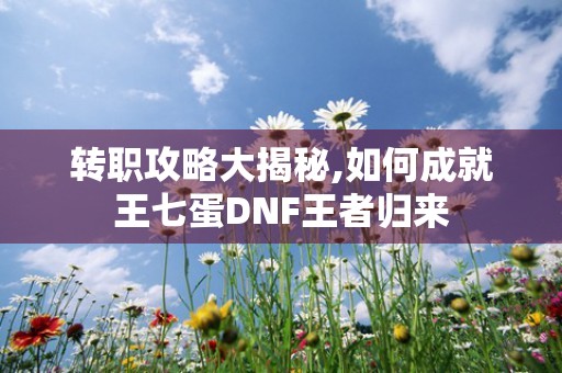 转职攻略大揭秘,如何成就王七蛋DNF王者归来