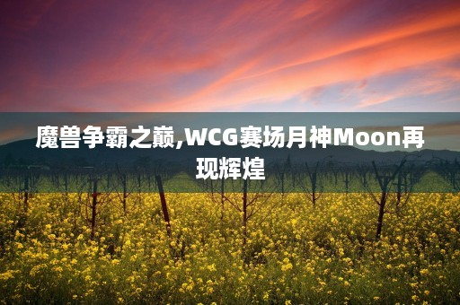 魔兽争霸之巅,WCG赛场月神Moon再现辉煌