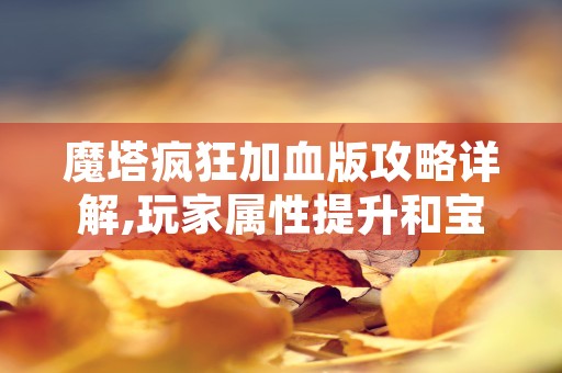 魔塔疯狂加血版攻略详解,玩家属性提升和宝石金币收集