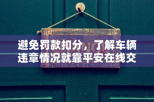 避免罚款扣分，了解车辆违章情况就靠平安在线交通违章查询！