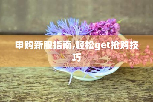 申购新股指南,轻松get抢购技巧