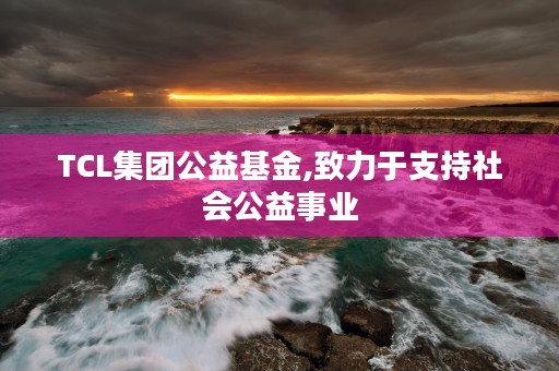 TCL集团公益基金,致力于支持社会公益事业