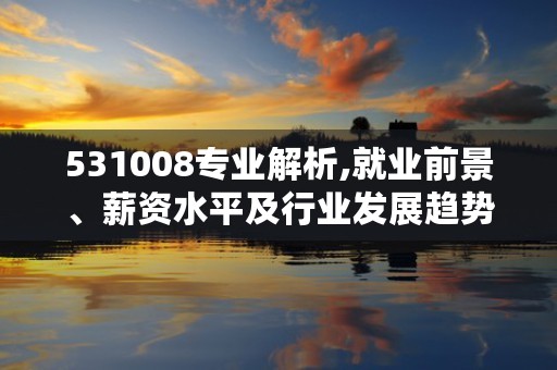 531008专业解析,就业前景、薪资水平及行业发展趋势详细揭秘