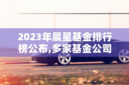 2023年晨星基金排行榜公布,多家基金公司榜上有名