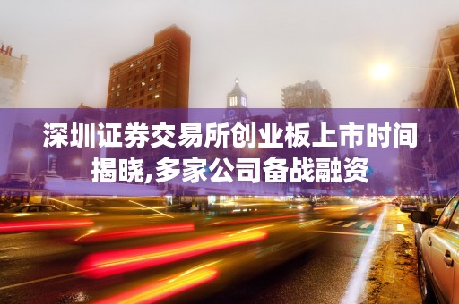 深圳证券交易所创业板上市时间揭晓,多家公司备战融资