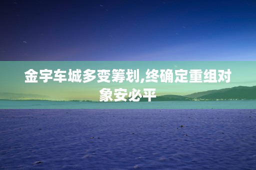 金宇车城多变筹划,终确定重组对象安必平