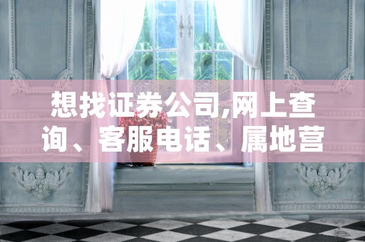 想找证券公司,网上查询、客服电话、属地营业部三步搞定