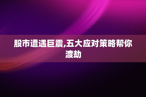 股市遭遇巨震,五大应对策略帮你渡劫